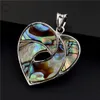 HOPEARL Jewelry Ocean Beach Jewelry Paua Abalone Shell Heart Pendant Rainbow Sea Shell Women Girls 6 Pieces