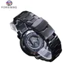 Forsining Racing Sport Watch Fashion Full Black Clock Stainless Steel Luminous Men 's Automatic Watches Top Brand Luxury