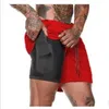 Doppelschichtige, schnell trocknende Shorts für Fitnessübungen, Joggerhose, Sommer-Männer-Laufhose, Kleidung und sandiges Geschenk