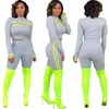 Survêtements couleur unie européenne sangle réfléchissante col rond manches longues costume de sport décontracté soutien lot mixte