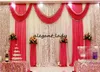 3m 6m Hochzeits-Hintergrund-Swag-Party-Vorhang-Feier-Bühnen-Performance-Hintergrund-Drape mit funkelnden Perlen-Pailletten Edge241P