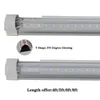 Stock aux États-Unis en forme de V T8 4 pieds 5 pieds 6 pieds 8 pieds porte de refroidisseur tube LED tubes LED intégrés double face SMD2835 lumières fluorescentes LED 100-305VAC