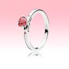 Sparkling Red Heart Ring Mujeres CZ diamante Joyería de boda para Pandora 925 Sterling Silver Love corazones ANILLO con caja original