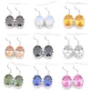 Luckyshine mode mélange couleur multicolore Zircon argent 925 femme ovale boucles d'oreilles charme élément classique fête mariages bijoux cadeau de vacances