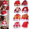 Fashion-Kids Glow Christmas Beanie Hat Cartoon Plush Pom Pom Jul Santa Cap Babsnowman Deer Xmas Party Hats TTA2040-2