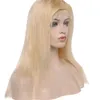 Péruvien 100% Produits de cheveux humains Lace Front Wigs Blonde Silky Straight Hair Lace Wig 613 # 12-32inch251D