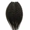 Kinky Em Linha Reta fita em extensões de cabelo humano brasileiro 100g Grosso Yaki pu fita de trama da pele em / em extensões de cabelo 18 "20" 22 "24" 26 "28"