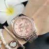 Fashion Brand Watches women Girl crystal 3 Dials style Metal steel band Quartz Wrist Watch FO 08