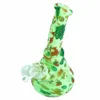 6.6'' water pipe Christmas bend beaker bong 170mm*68mm silicone beaker pipe Dab Rig with glass bowl smoking tobacco Oil Rig