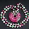 Collier pendentif en jade naturel coloré émeraude boucle collier pendentif de paix rond pêche