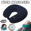 Elétrico 6-Mode em forma de U-em forma de almofada de almofada de almofada Pescoço Massager vibração Cervical travesseiro massagem relaxante família carro
