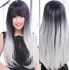 White Wig Women Long Straight Wavy Hair Cosplay Anime Full Wigs