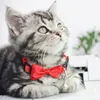 Adjustable Pet Dog Collar Bow Tie With Bell Pet Neck Accessories Necklace Collar Puppy Pure Color Pet Bowknot Leash Decoration DBC DH2517