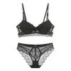 Sexy renda push up conjunto de sutiã roupa interior feminina sutiã e calcinha conjunto push up para seios pequenos lingerie bordado copo renda lateral top2459