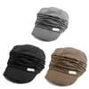 2019 Cappello solido coreano Women Autunno inverno con cappello a maglietta pieghettata pieghettate da giornale caldo all'aperto Visor cranio marrone cotone casual femmina4949978