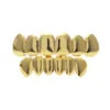 Real gold plating teeth grillz glaze gold grillz teeth hip hop bling jewelry men body piercing jewelry 150001