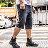 Herren Plus Größe 44 46 48 Jeans Shorts Hosen Stretch Casual Schwarz Baumwolle Gerade Denim Kurze Jeans für Männer Hosen