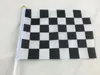 14X21cm preto e branco Bandeira Checkered que compete bandeiras mão que acena pequenas bandeiras Birthday Party Decoration ZC1429