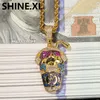 Mens Hip Hop Jewelry Crystal Multicolor Cartoon Money Cup Collar Colgante con Cadena de Cuerda Cadena Cubana Iced Out Zircon Bling Collar