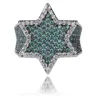 Super Star Ring Green CZ Bling Ring Micro Pave Cumbic Zirconia Simulate Diamonds HIP HOP SINGS SIZE7SIZE117299582