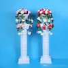 Hollow Flower Design Roman Columns White Color Plastic Pillars Road Cited Wedding Props Event Decoration Supplies 4 stks / partij