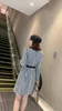 Kadın Yün Ceket Moda Slim-Fit Kruvaze Bağcık Laciquin Takım Kış Uzun Ceket Yüksek Bel Tunik Houndstooth Desen Hırka Toz Dış