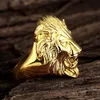 Groothandel-2020 hot koop goud zilver kleur leeuwen hoofd mannen hiphop ringen mode punk dier vorm ring mannelijke hiphop sieraden geschenken