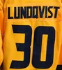 Maglia Svezia vuota da uomo Hockey su ghiaccio College Vintage 2016 Coppa del mondo Squadra 30 Henrik Lundqvist Maglie Home Colore giallo Tutte cucite traspiranti