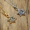 Rvs Unieke Masonic Joodse Charm Hangers Goud Zilver Religieuze Heren Hexagram Ster van David Religie Ketting Hanger Sieraden