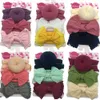 Bébé filles arc dentelle diadème beignet nylon bandeaux 3 pièces ensemble Turban noeud nœud papillon lapin bandeaux infantile enfants couvre-chef élastique