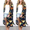 Kobiety Kwiatowy Suntan Cardigan Płaszcz Lato Dorywczo Ananas Plaża Smock Drukowane Długie Przylądek Bikini Cover-Ups Loose Kimono Beachwear LJJ-AA2450