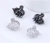 silver swan earrings