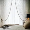 Sheer Curtains Metallic light luxury wind screen wave living room atmospheric floor European American curtain