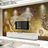 Dropship personnalisé n'importe quelle taille Résumé 3D Stéréoscopie Relief Horse Horse Art Wall Painting pour salon Salle Murales murales de chambre à coucher WA1356630