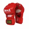 Al por mayor-Guantes Negro Medio dedo UFC Entrenamiento Combate Guante de boxeo Buena ventilación Guantes sudorosos atractivos y duraderos 27cw J