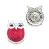 Owl Flower W431 Crystal 3D 18 mm metalowy przycisk Snap dla bransoletki Naszyjnik wymienna biżuteria Kobiety