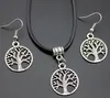 20 pcs/lot rond creux arbre à souhaits pendentif collier arbre de vie arbre de vie pendentif collier bijoux en argent bricolage