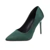 Kvinnors Högklackat Bröllop Brudtärna Skor Suede Pointed Stiletto Heels Fashion Office Lady Temperament Women's High Heels