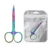 2.0 stainless steel titanium eyebrow trimming scissors bag cut makeup repair eyebrow beauty small scissors 200 pcs