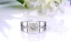 Classic 100% 925 Sterling Silver 6mm 1ct CZ Engagement Rings For lover's Men Wedding Rings Simulated Platinum Diamond size 7-235g