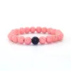 European Hot Men Women Best Friends Armband Vit Howlite och Svart Matt Natursten Beaded Bracelet Lucky Charm Smycken