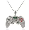 Hip Hop Iced Out Game Controller Manage Collana a sospensione per donne uomini oro cz Crystal Rhinestone Gioielli Collaces248L248L