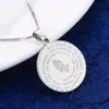 Stainless Steel Bible Verse Prayer Pendant Necklace Christian Jewelry Praying Hands Coin Medal Chain Jewelry