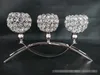 Candelabri in metallo a 3 bracci in vetro di nuovo stile con pendenti in cristallo portacandele per matrimoni centrotavola decorazioni per feste50