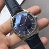 New Globemaster Blue Dial Automatic Mens Watch Steel Case Fluted Bezel Blue Dial Blue Letather Strap 130 33 39 21 03 001 Watches E203m