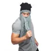 Men Winter Mustache Braid Beanie Halloween Funny cosplay Hat Barbarian Vagabond Viking Beard Hat Horn Warm Wool Knitting Mask LJJA2814