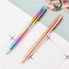 NIEUWE Regenboog Rose Goud Metalen Balpen Student Leraar Schrijven Gift Reclame Handtekening Zakelijke Pen Briefpapier Kantoorbenodigdheden