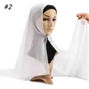 새로운 여성 일반 거품 쉬폰 스카프 히잡 버튼 헤드 밴드 이슬람 hijabs 스카프 편리 숄 단색 포장 / 스카프