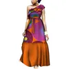 African Clothing Print Ruffles Dresses Bazin Riche Long Party Evening Dresses Women African Peter Pan Dresses for Women WY4008