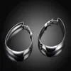 Silver Stage women actor exaggerated smooth earrings Round Earrings Hoops Circle Rings Women Ear Ring Female Trendy Jewelry